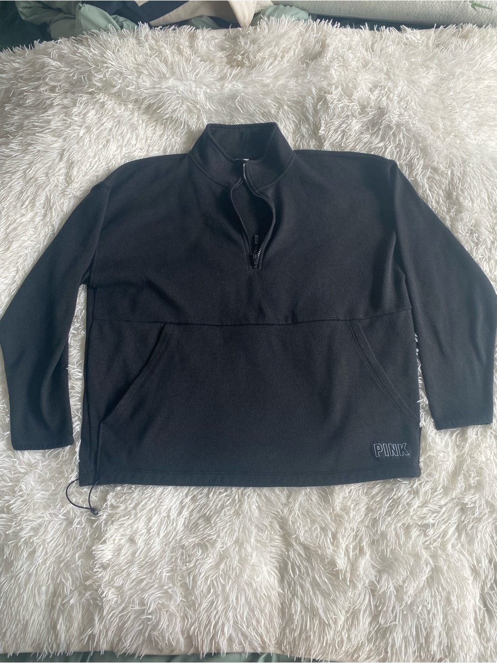 PINK Victoria's Secret Black Women’s Half-Zip Pullover Sweater size Large